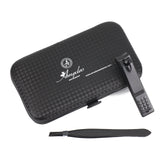 Black Gun Metal Chrome with Black Matte Case with White Leather-7Pieces